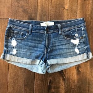 Abercrombie & Fitch Destroyed Denim Shorts